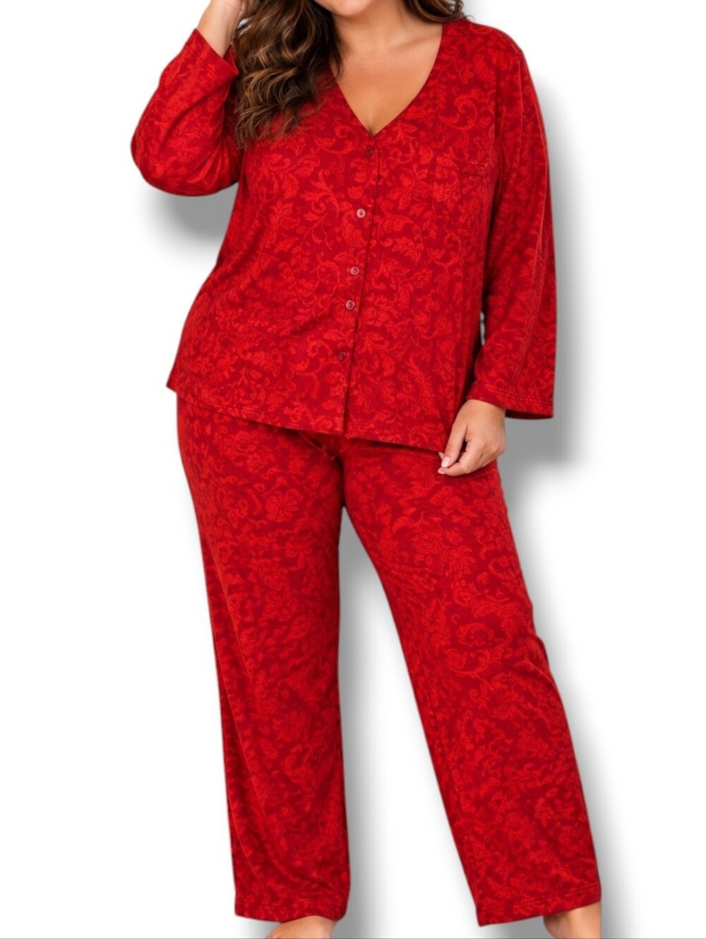 Croft & Barrow XXL 2X Red Paisley 2-Pc Pajama Set NWOT